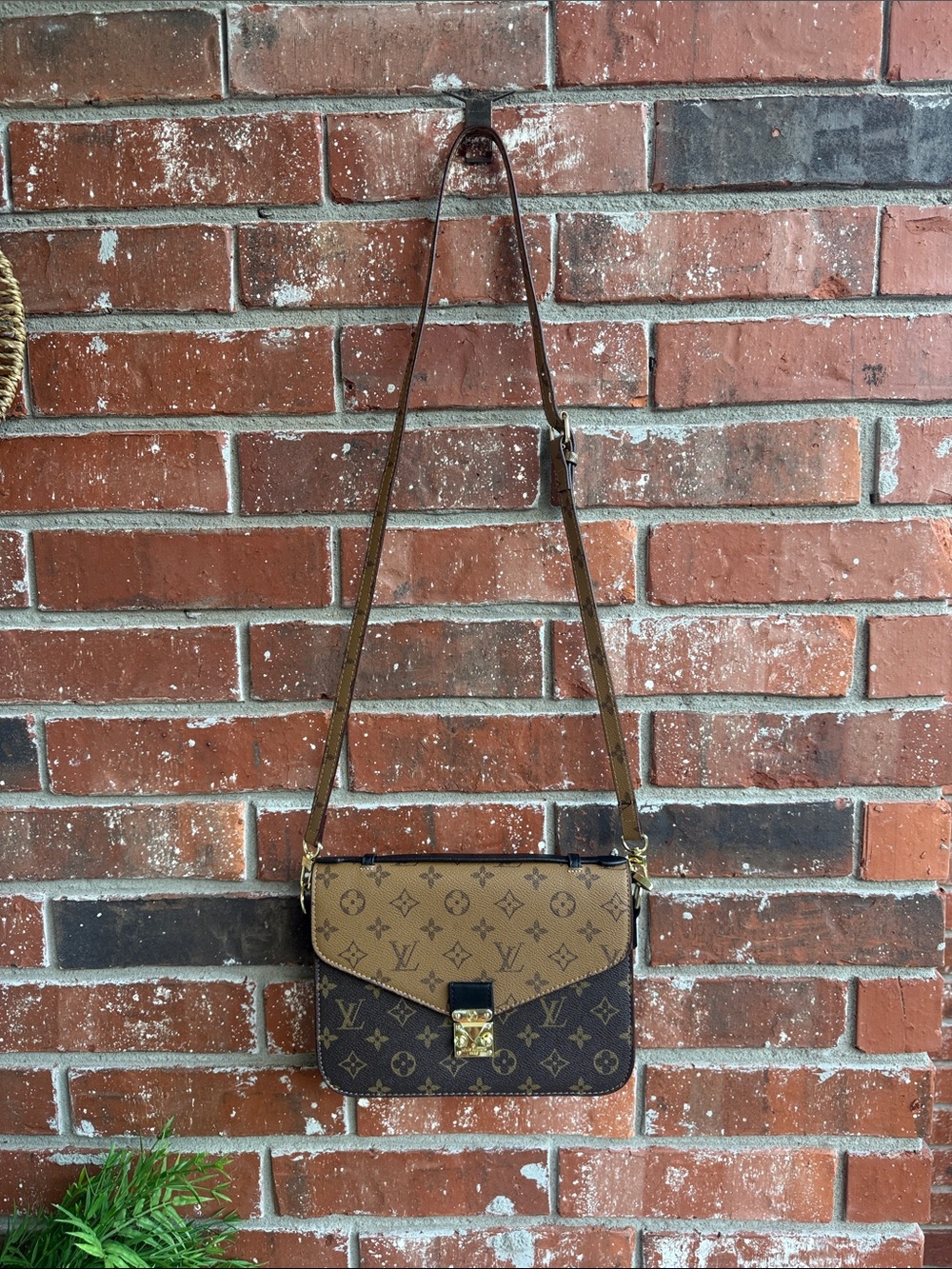 Two-Tone Monogram Crossbody in Brown and Tan